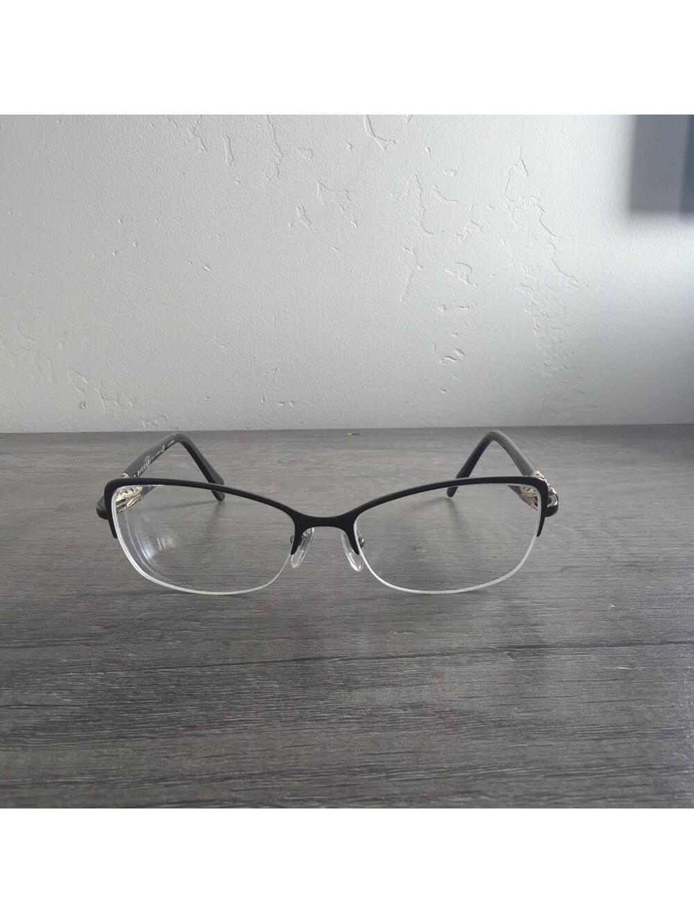 BVLGARI Eyeglasses 2171-B 2000 Black Gold Half Rim FRAMES ONLY 52-16-140